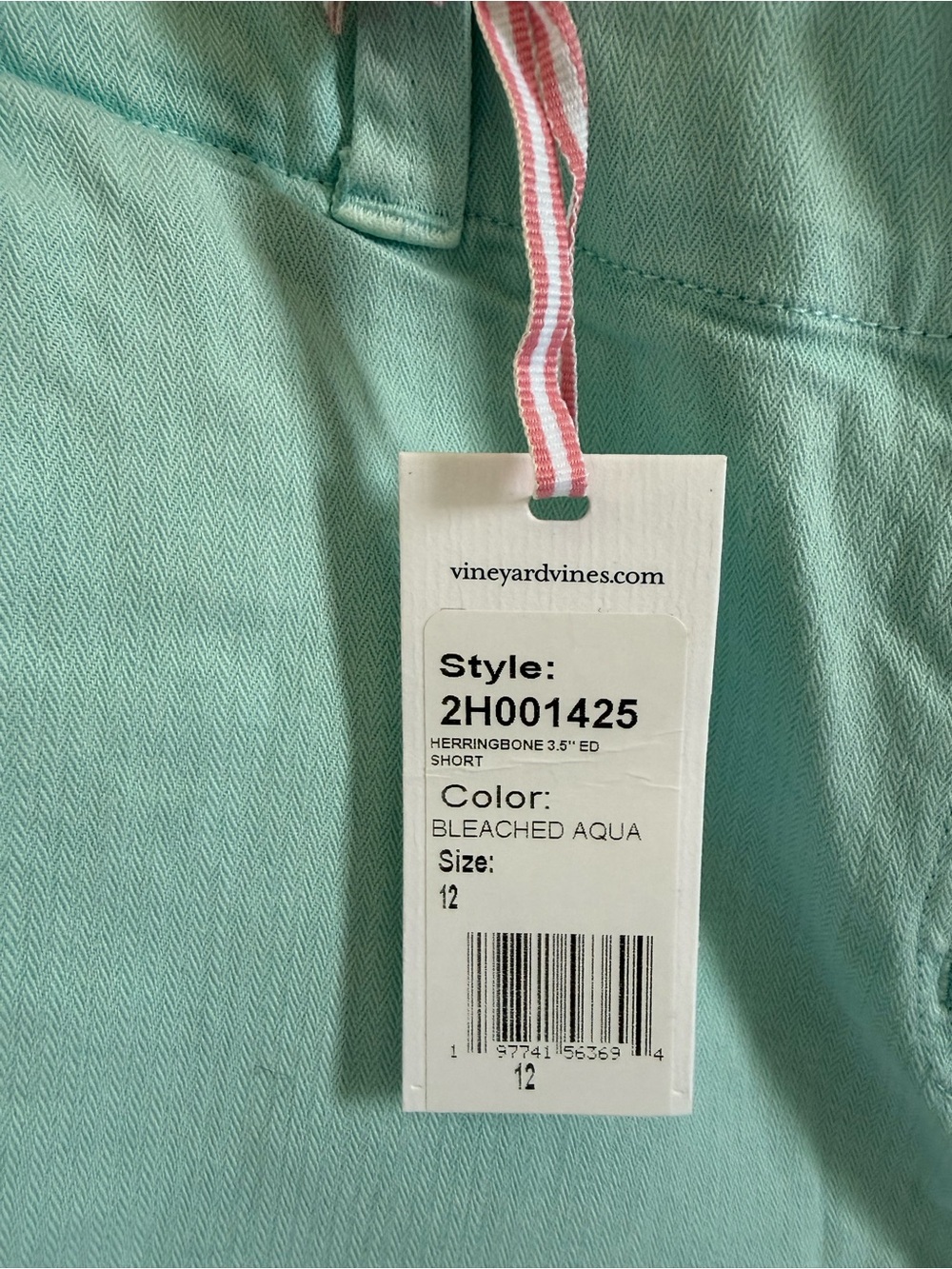 NWT- Size 12 - Vineyard Vines 3 1/2” Shorts in Bleached Aqua - Picture 2 of 8
